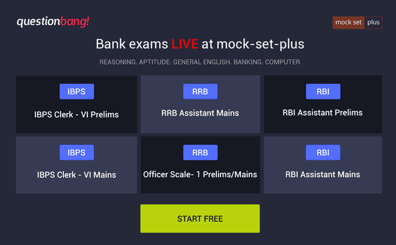 Bank mock exams @ mock-set-plus