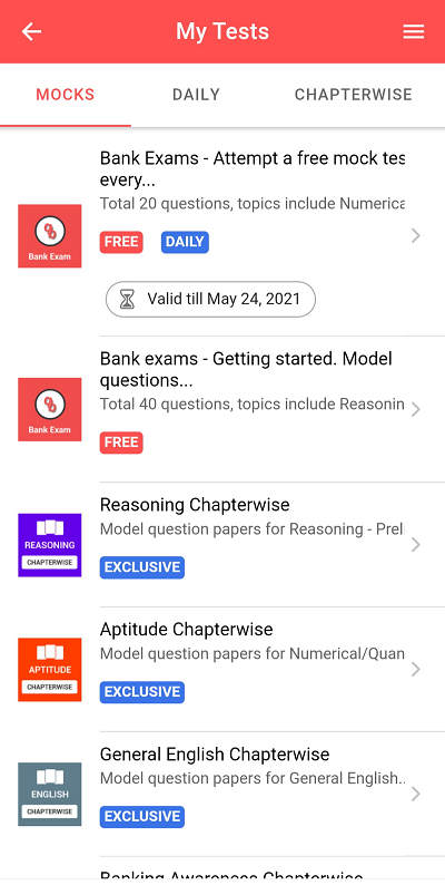 mock exams